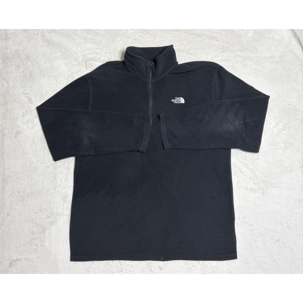The North Face Fleece Pullover Mens Large Black 1/4 Zip Long Sleeve Midlayer